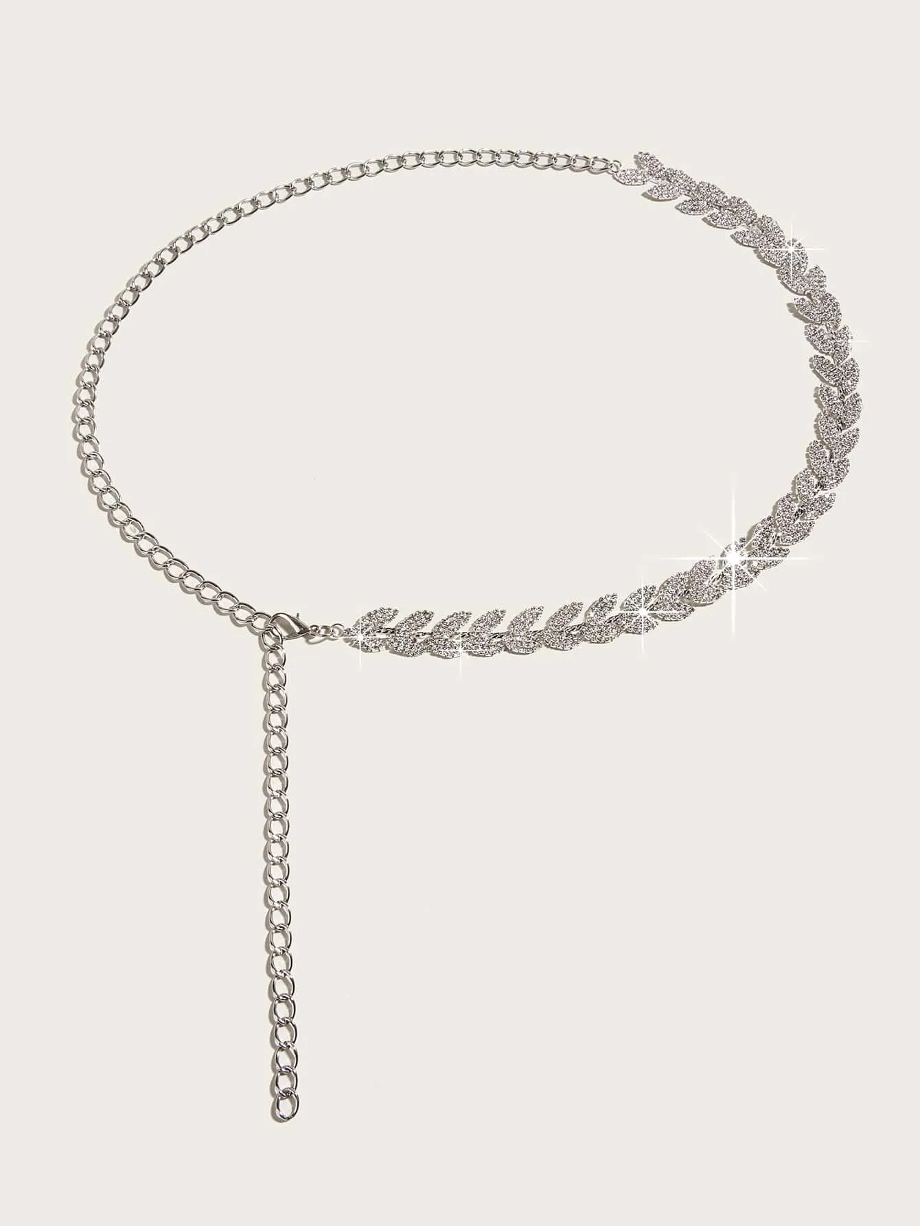 Rhinestone Decor Chain Belt