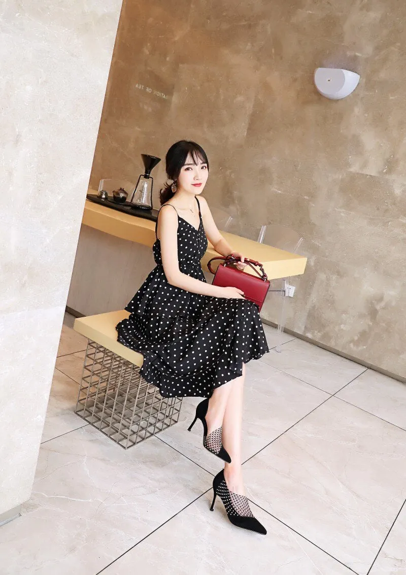 rhinestone hollow high-heeled fashion shoes