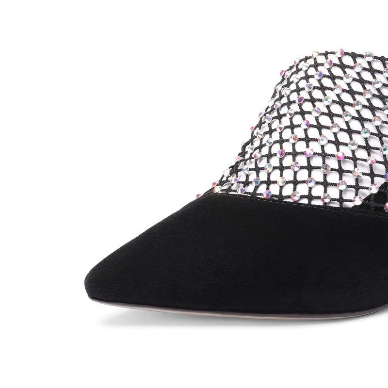 rhinestone hollow high-heeled fashion shoes