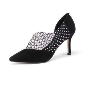 rhinestone hollow high-heeled fashion shoes
