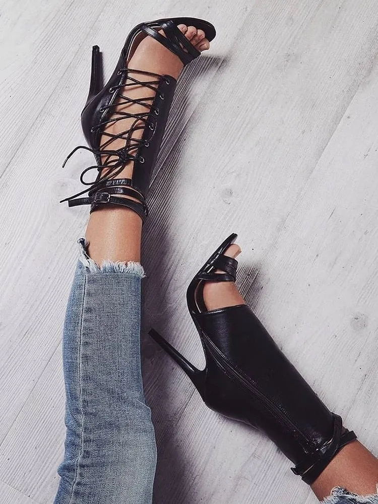 Roman Buckle Strap Shoes Women Sandals