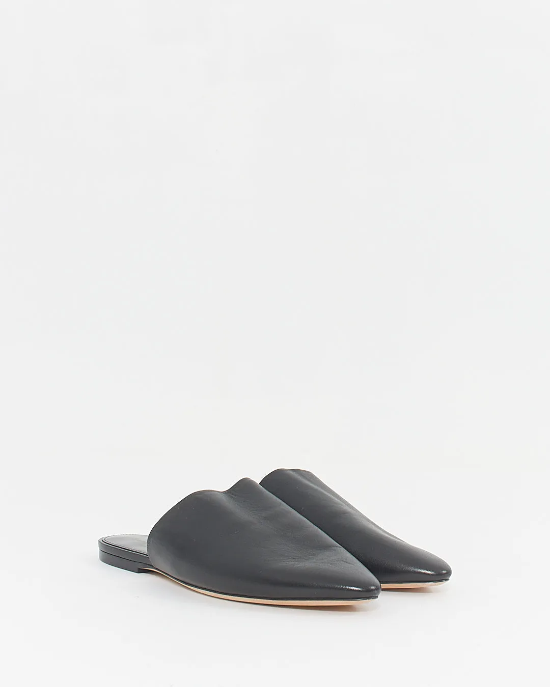 Saint Laurent Black Leather Mule Loafers - 39