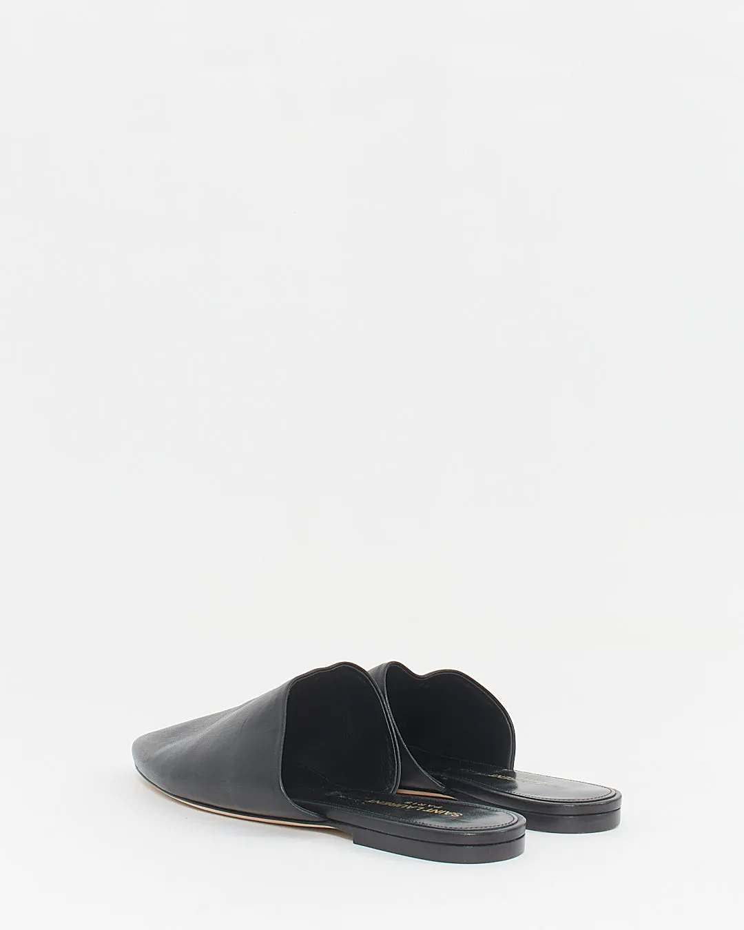 Saint Laurent Black Leather Mule Loafers - 39