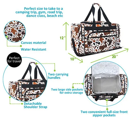 !SALE! Mocha Cow NGIL Canvas 20" Duffle Bag