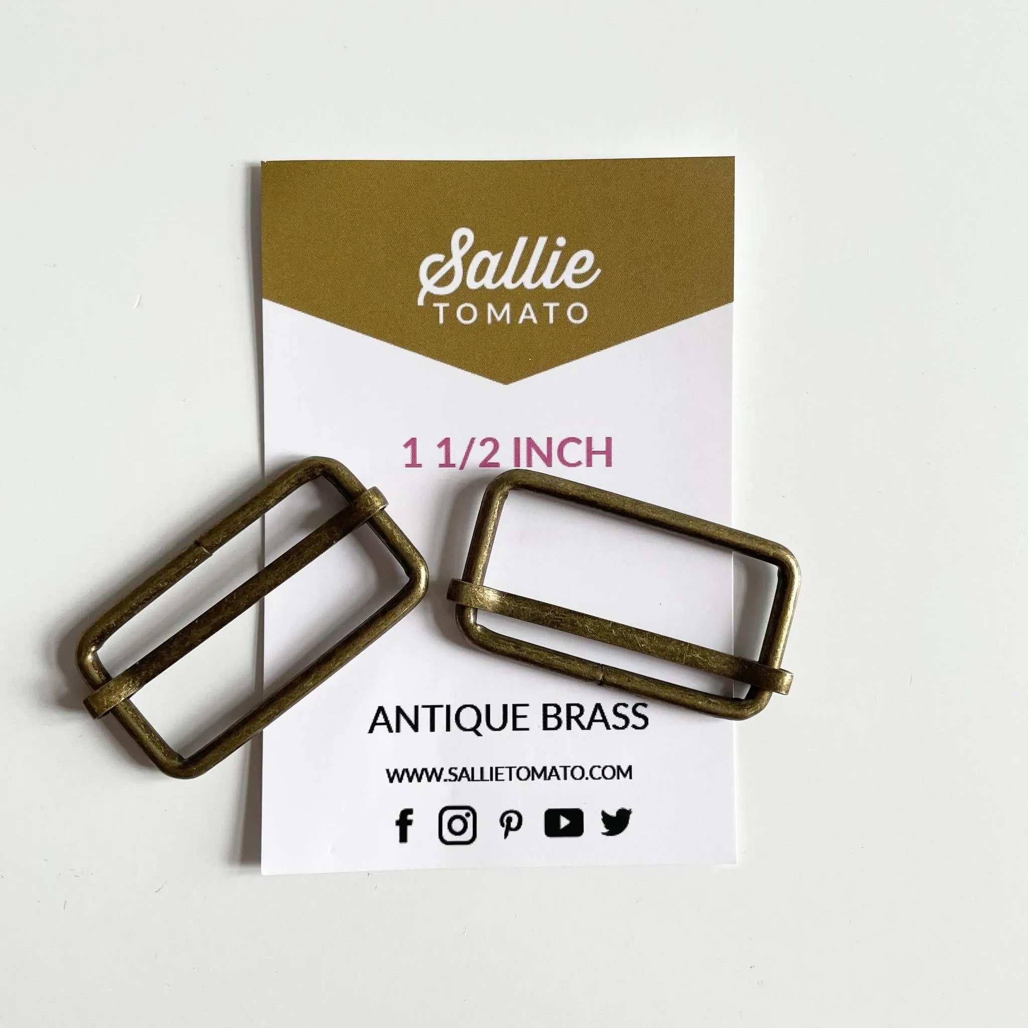 Sallie Tomato : Two Slider Buckles - 1 1/2 inch