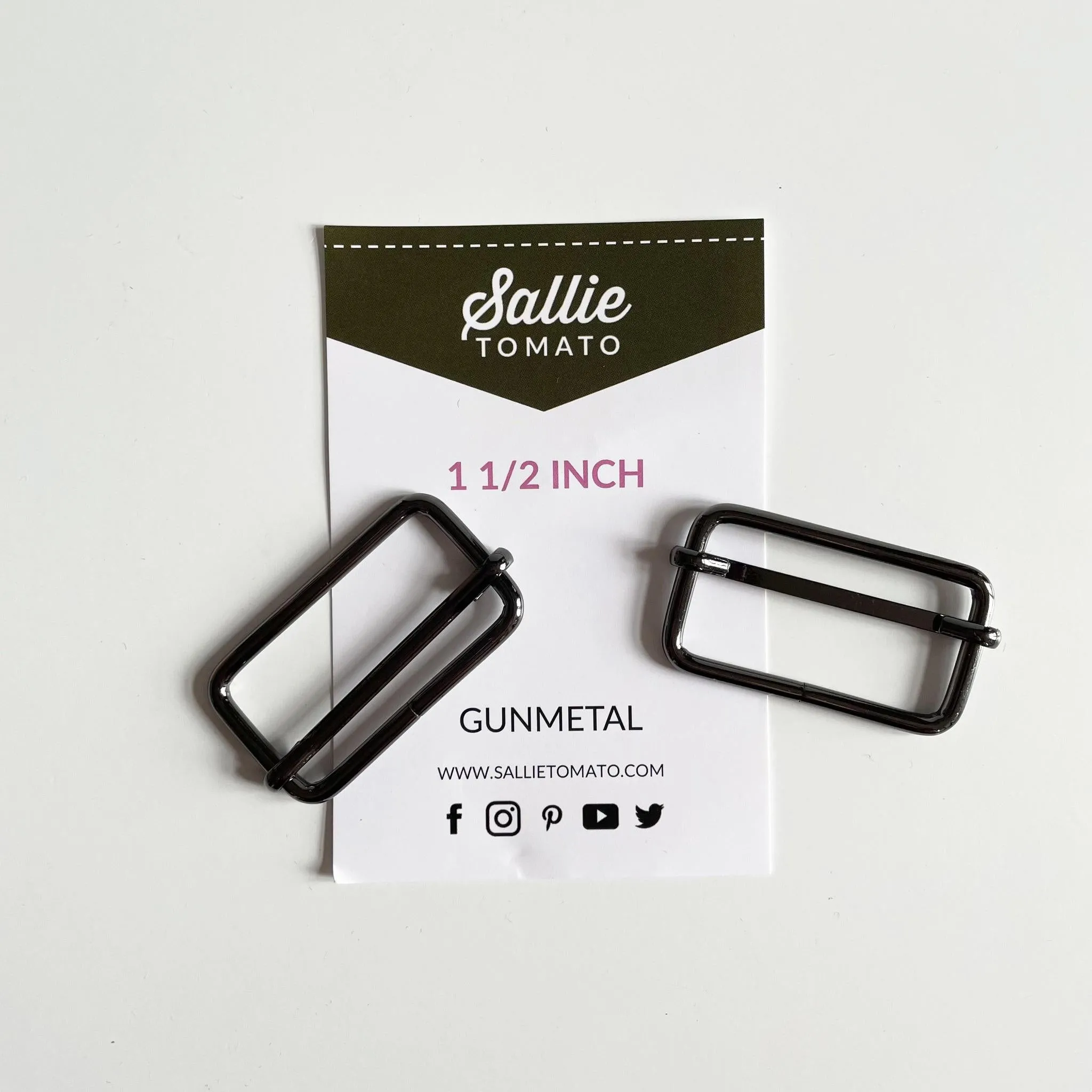 Sallie Tomato : Two Slider Buckles - 1 1/2 inch