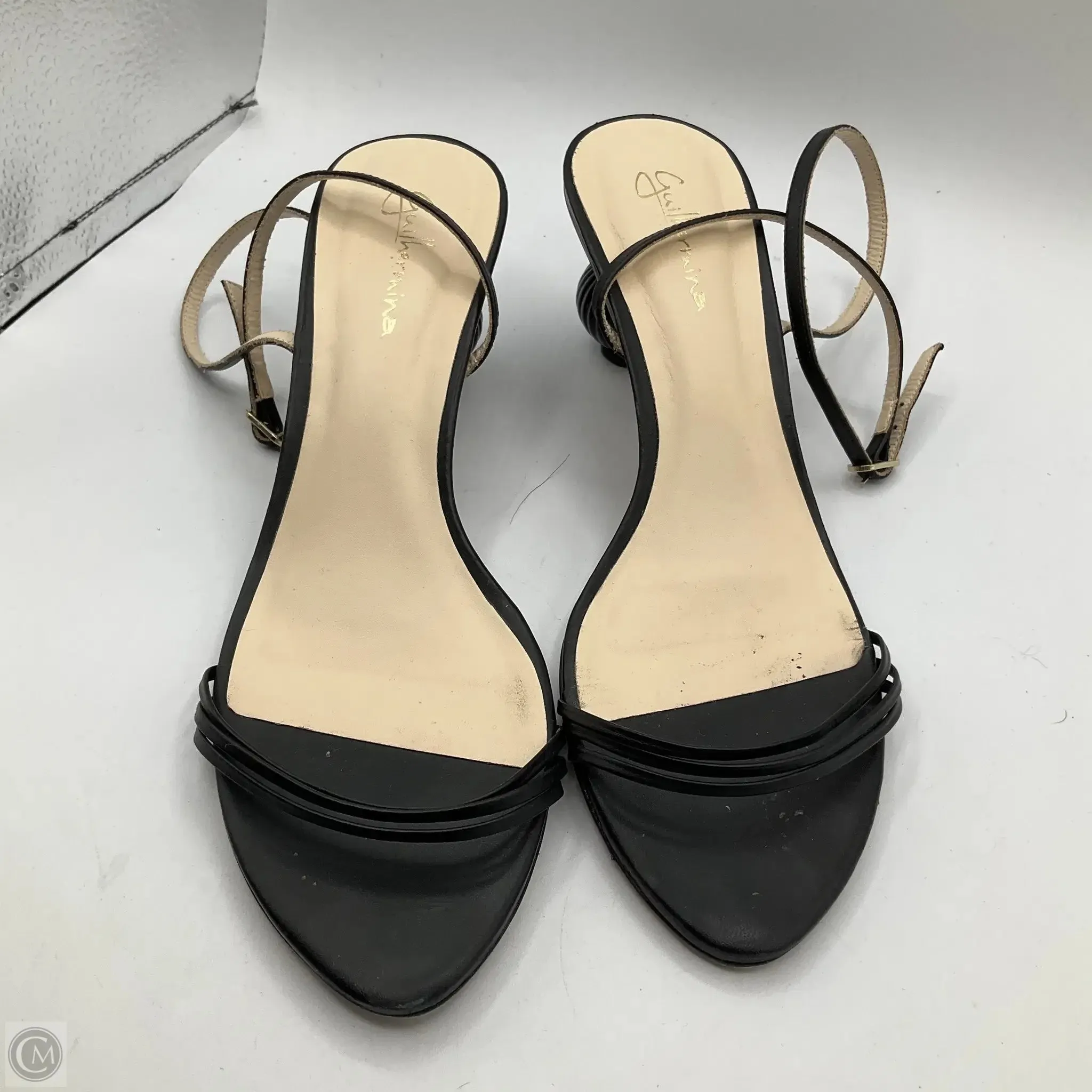 Sandals Heels Kitten By Cmb In Black, Size: 9