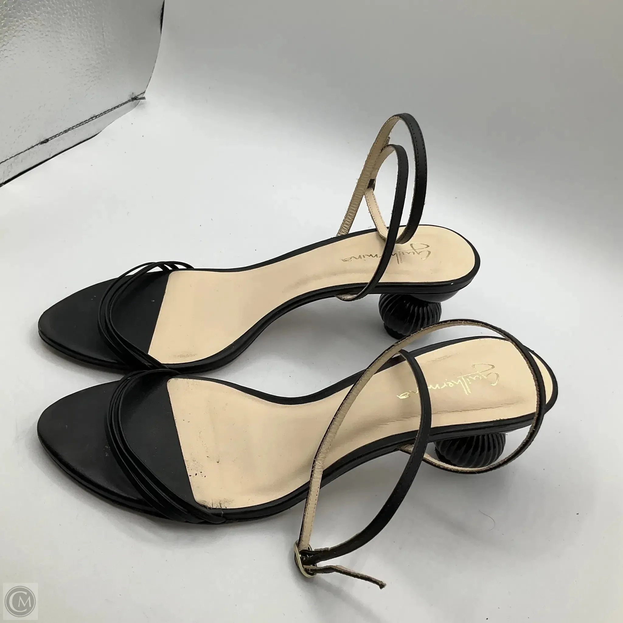 Sandals Heels Kitten By Cmb In Black, Size: 9