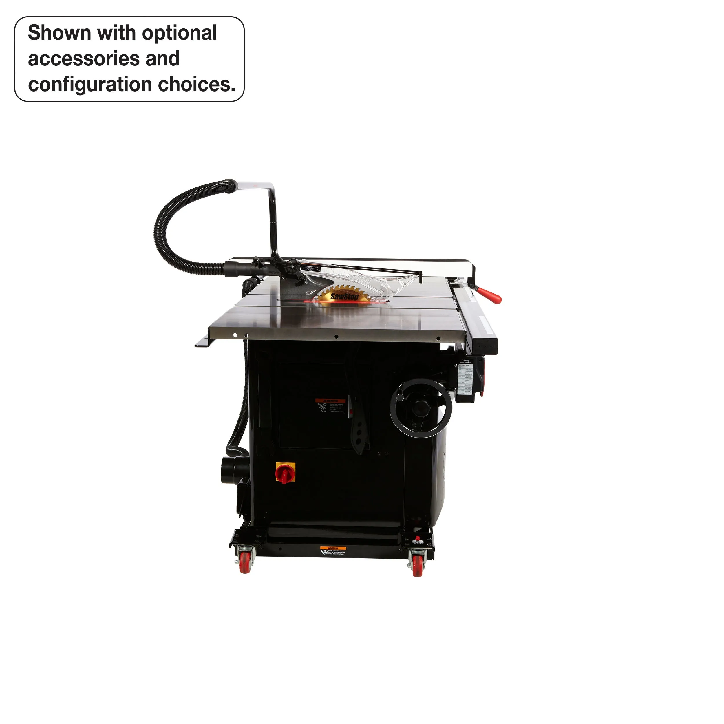 SawStop 5HP, 3ph, 230v Industrial Cabinet Saw w/ 52" Industrial T-Glide Fence System, Rails & Extension Table