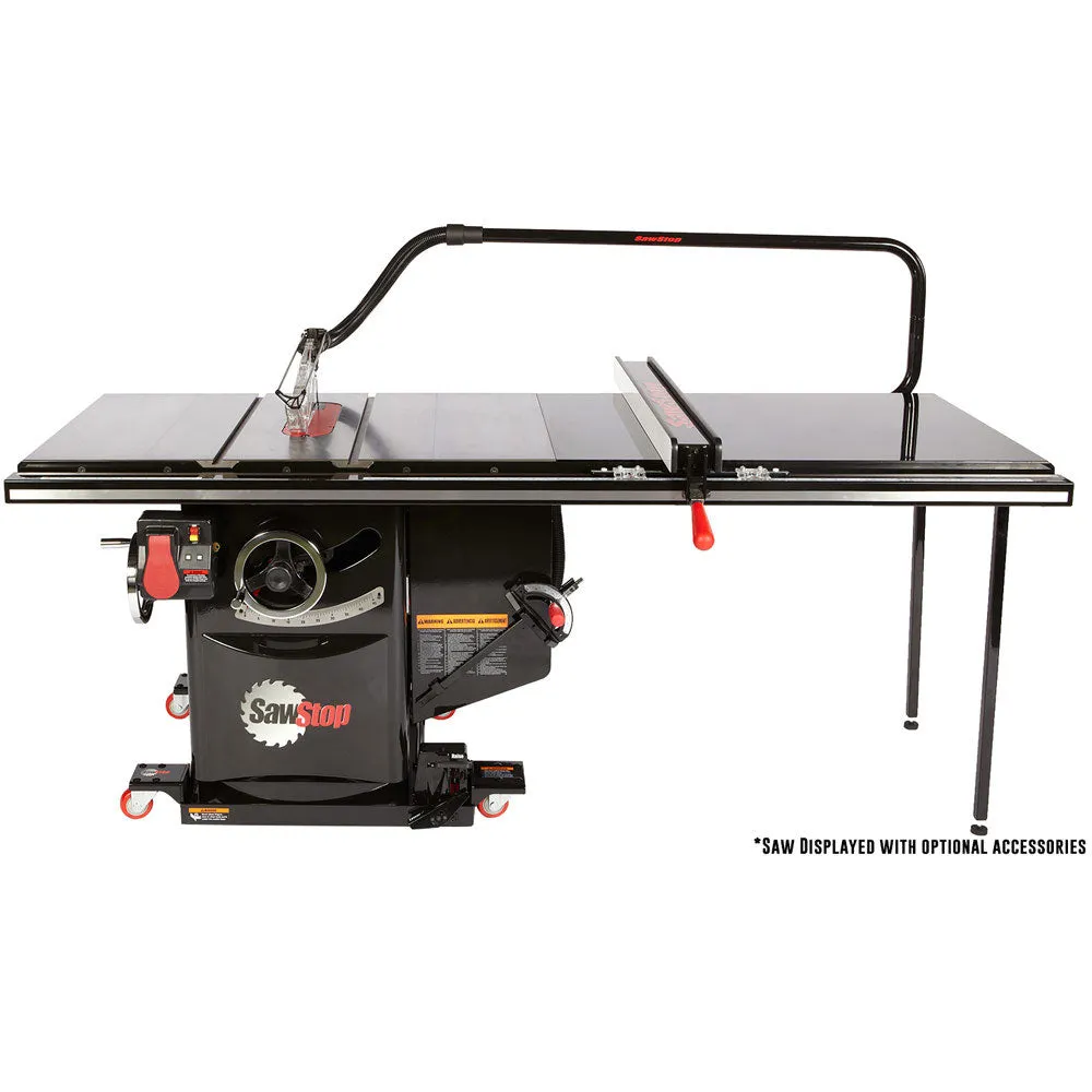 SawStop 5HP, 3ph, 230v Industrial Cabinet Saw w/ 52" Industrial T-Glide Fence System, Rails & Extension Table