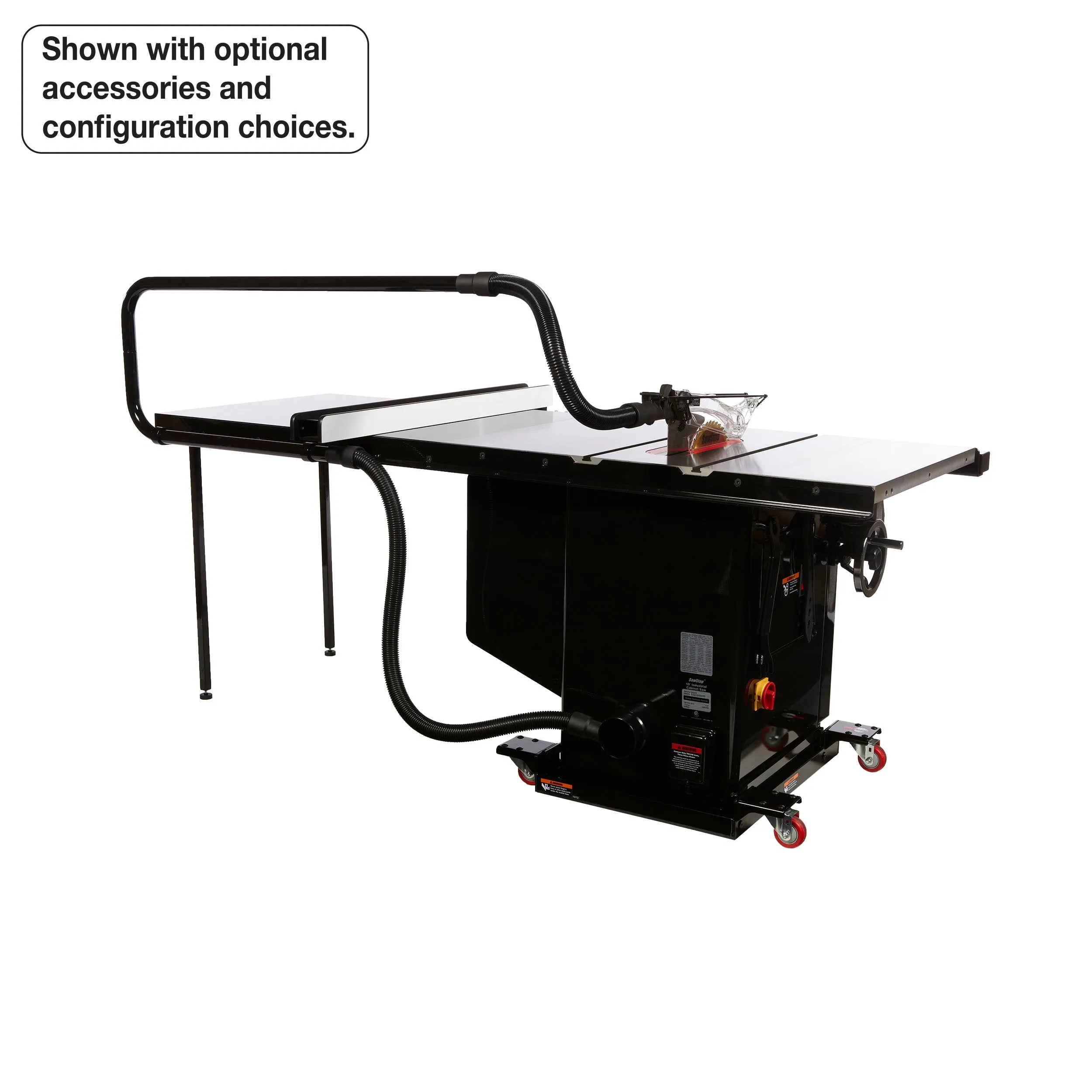 SawStop 5HP, 3ph, 230v Industrial Cabinet Saw w/ 52" Industrial T-Glide Fence System, Rails & Extension Table