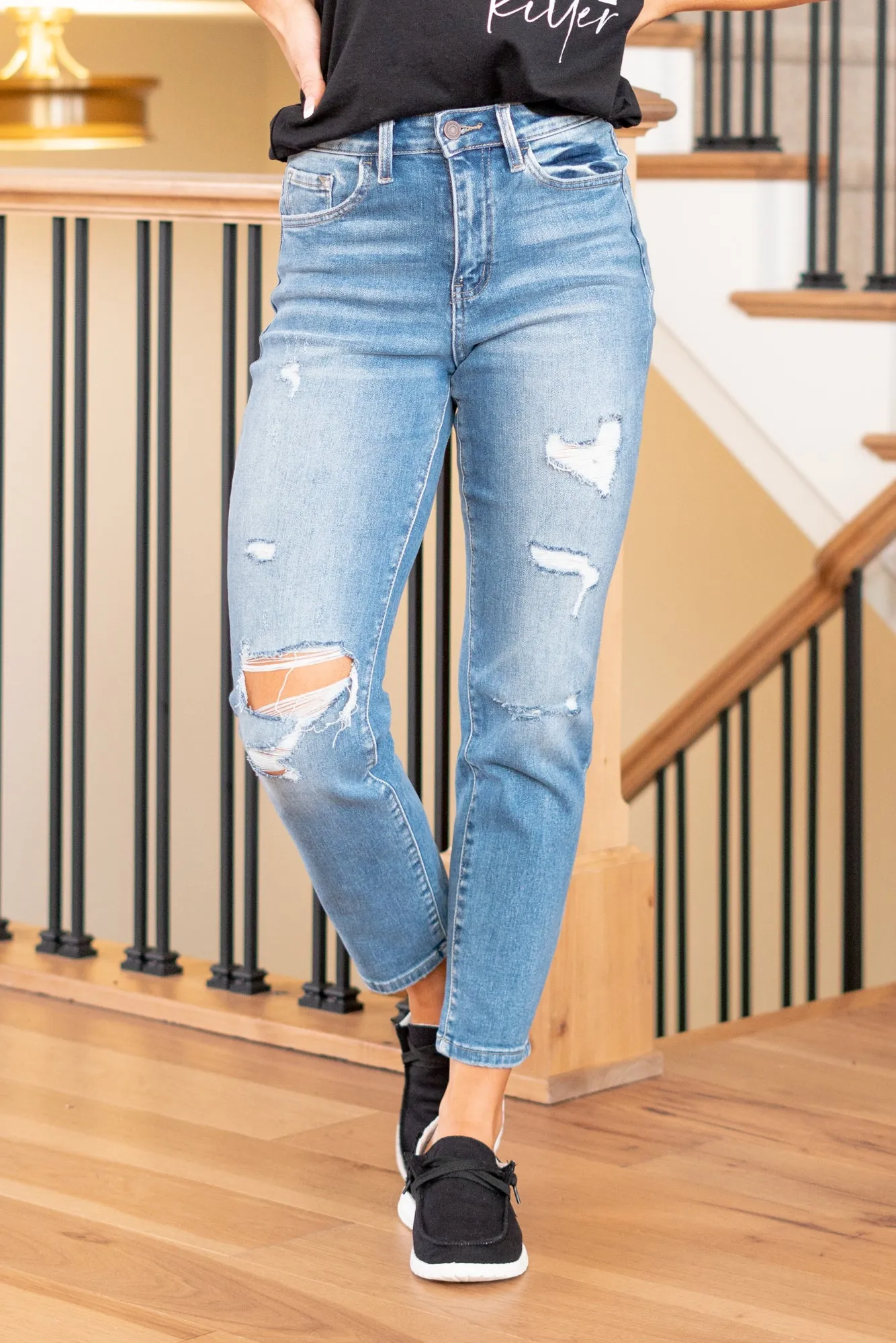Scratch Erika Distressed Mom Jeans