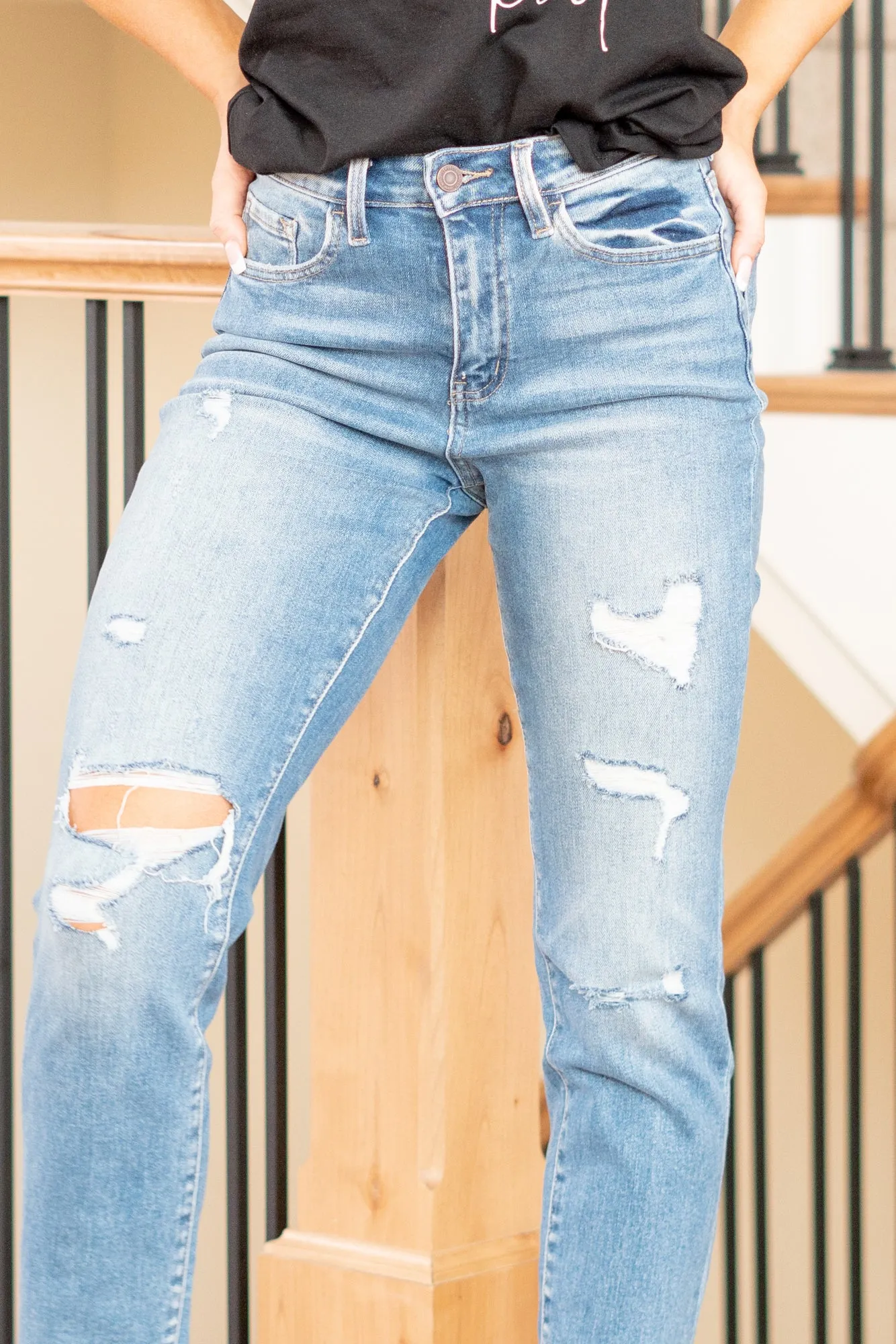 Scratch Erika Distressed Mom Jeans