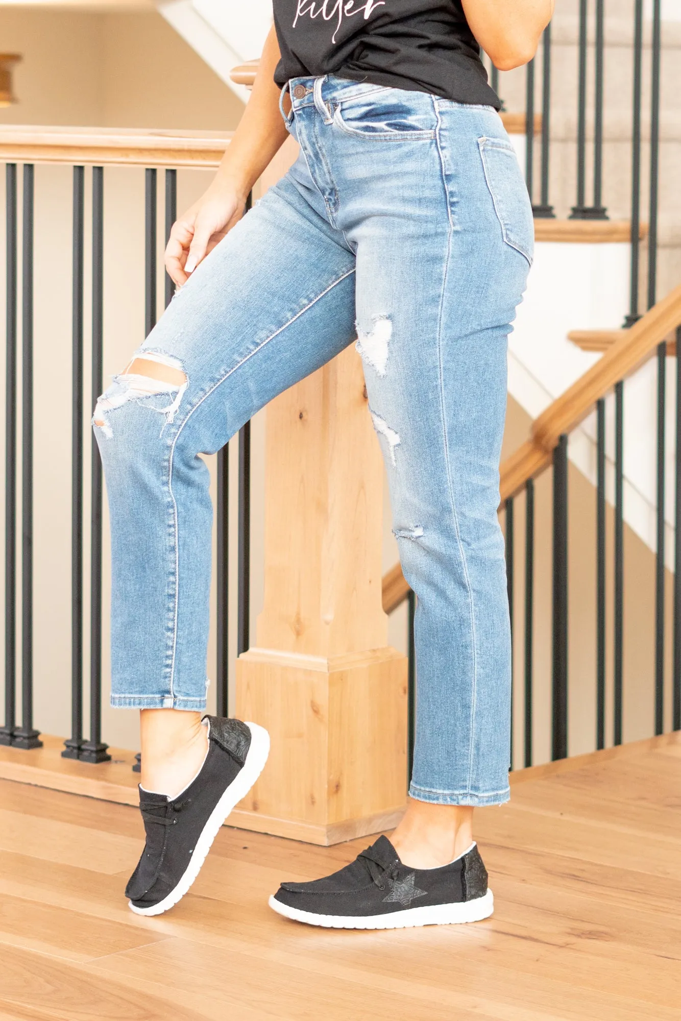 Scratch Erika Distressed Mom Jeans