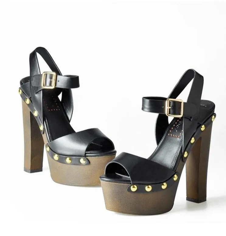 shoes sandals wedges shoes for women high heels peep toe ankle strap platform sandals with rivet zapatos mujer