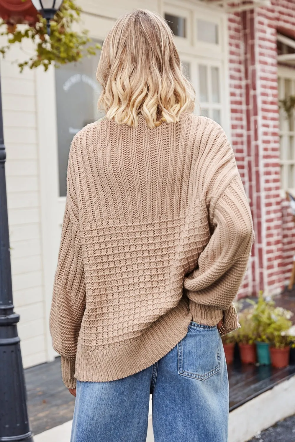 Shona Round Neck Dropped Shoulder Sweater