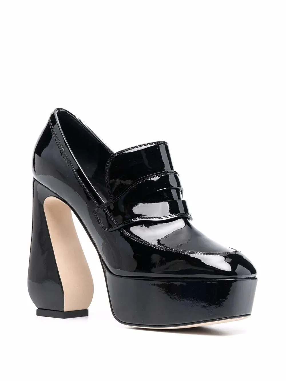 Si Rossi 85mm sculpted patent-leather loafers