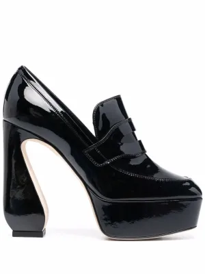 Si Rossi 85mm sculpted patent-leather loafers
