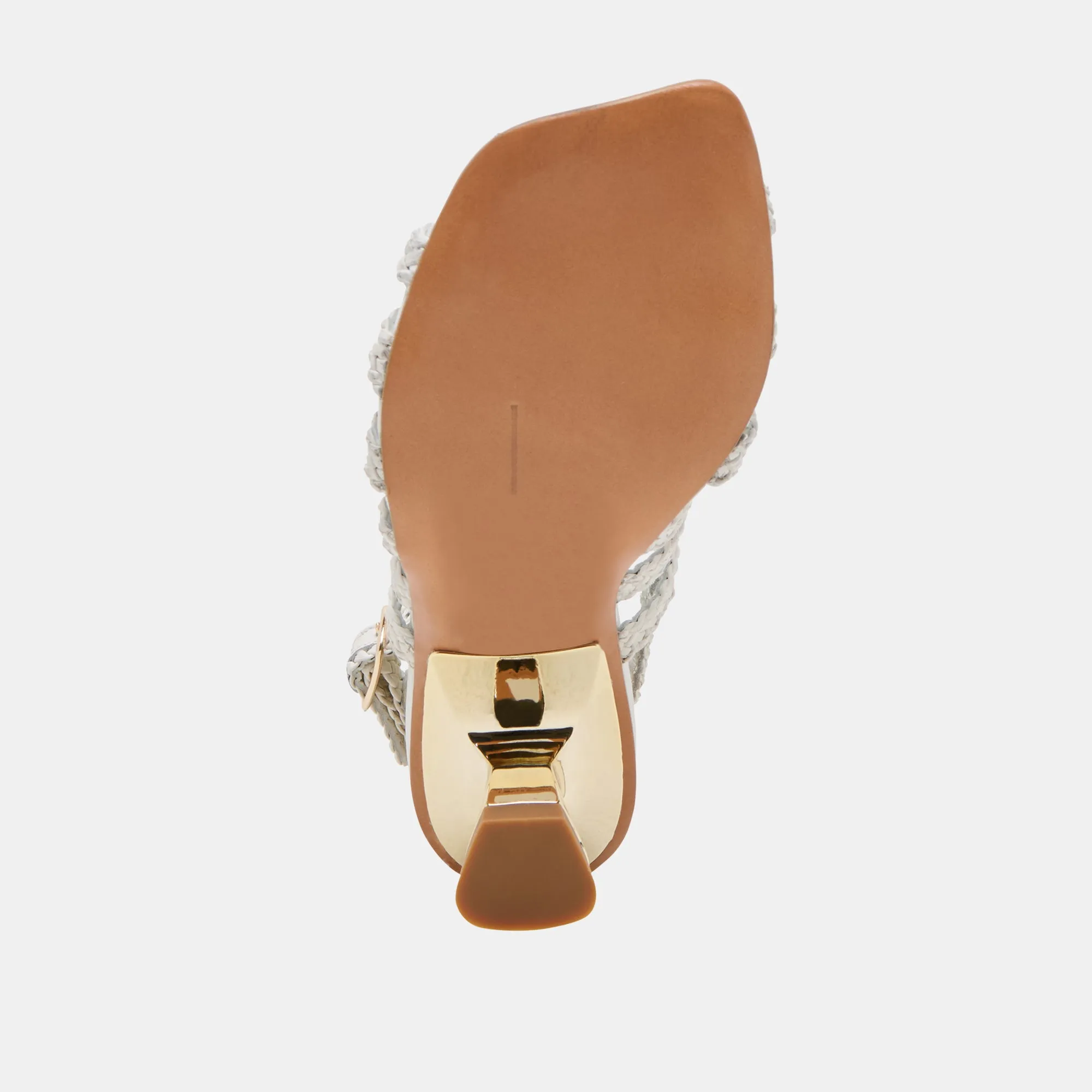 SICILY HEELS WHITE WOVEN LEATHER