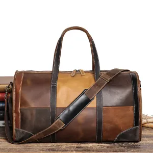 Sierra Patchwork Leather Duffel Cabin Ready Travel Bag - One Size