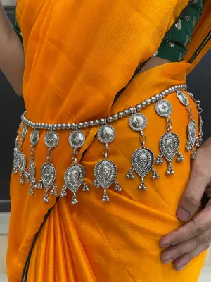 Silver Kamarbandh Ghungroo Drop Design