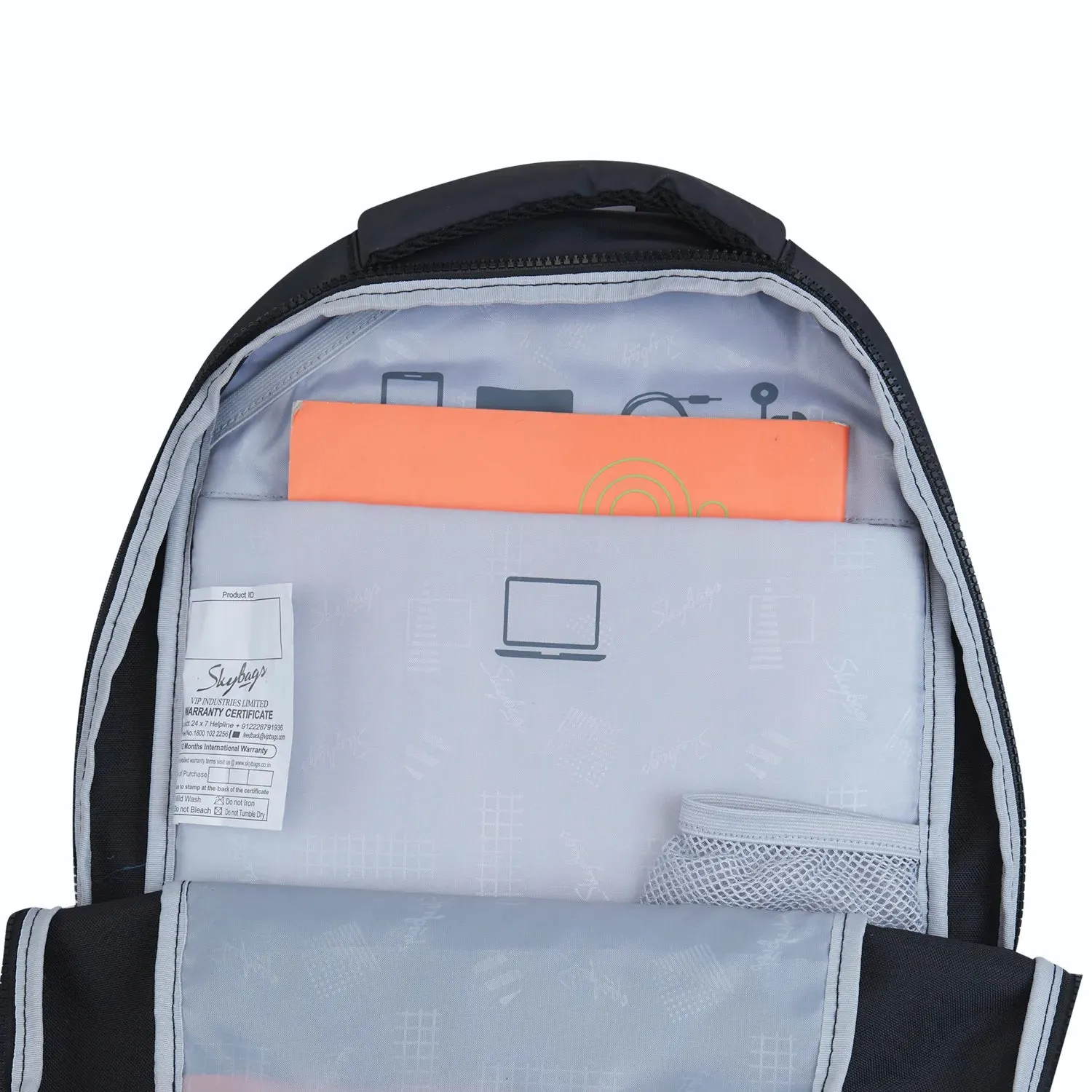 Skybags Boho  01 Backpack With Rain Cover  Black