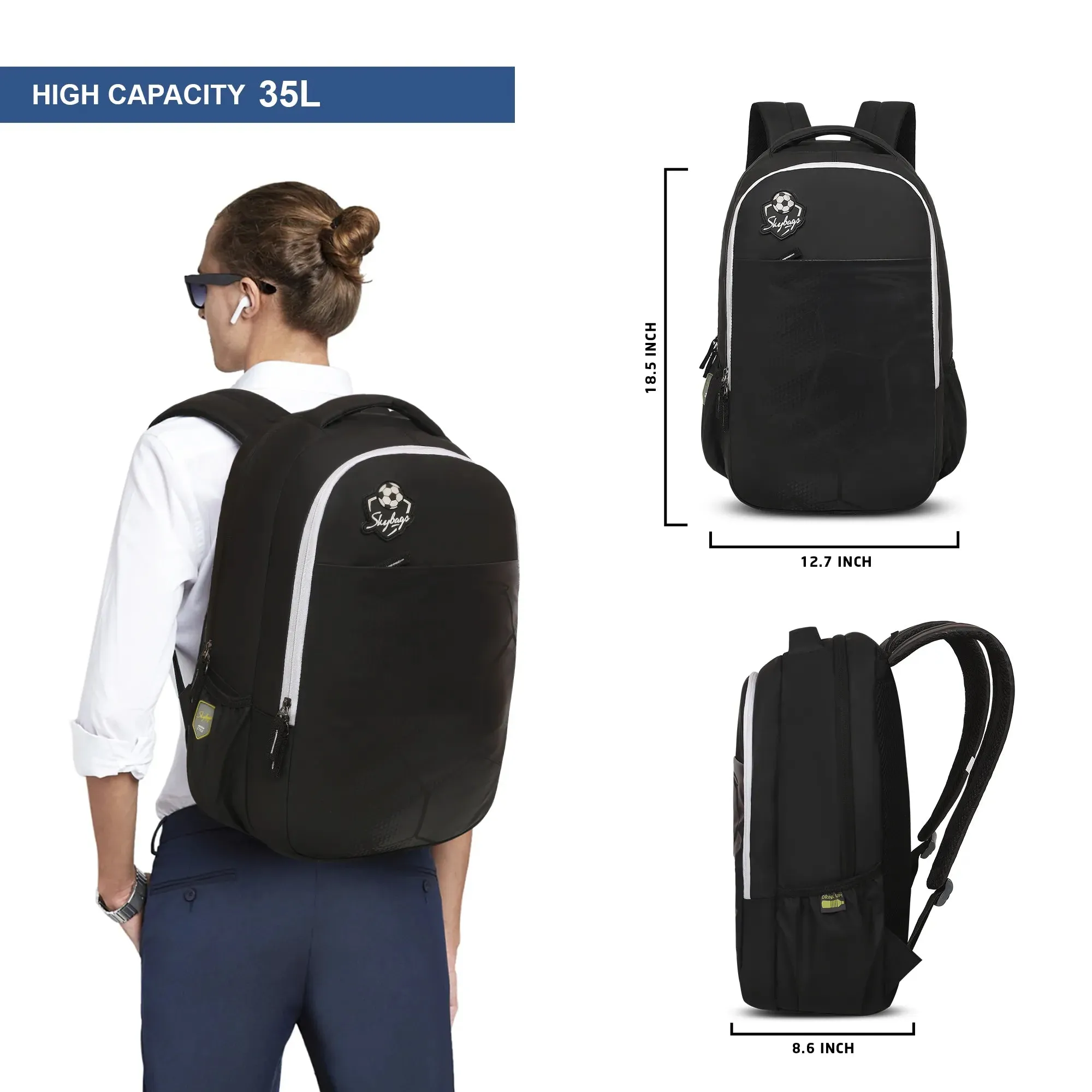 Skybags Kick  01 laptop Backpack Black