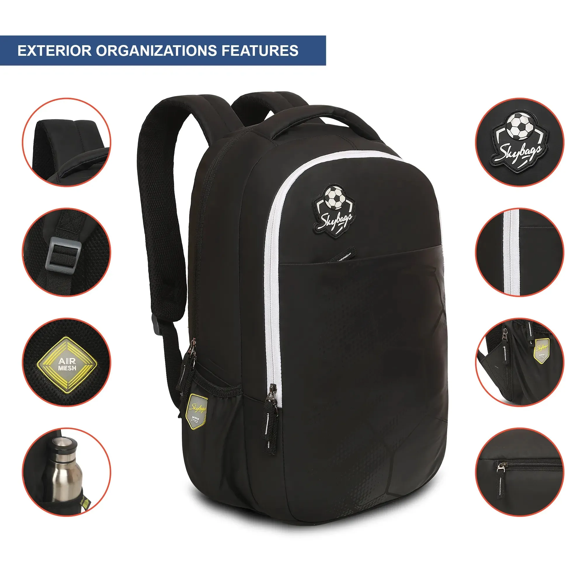 Skybags Kick  01 laptop Backpack Black