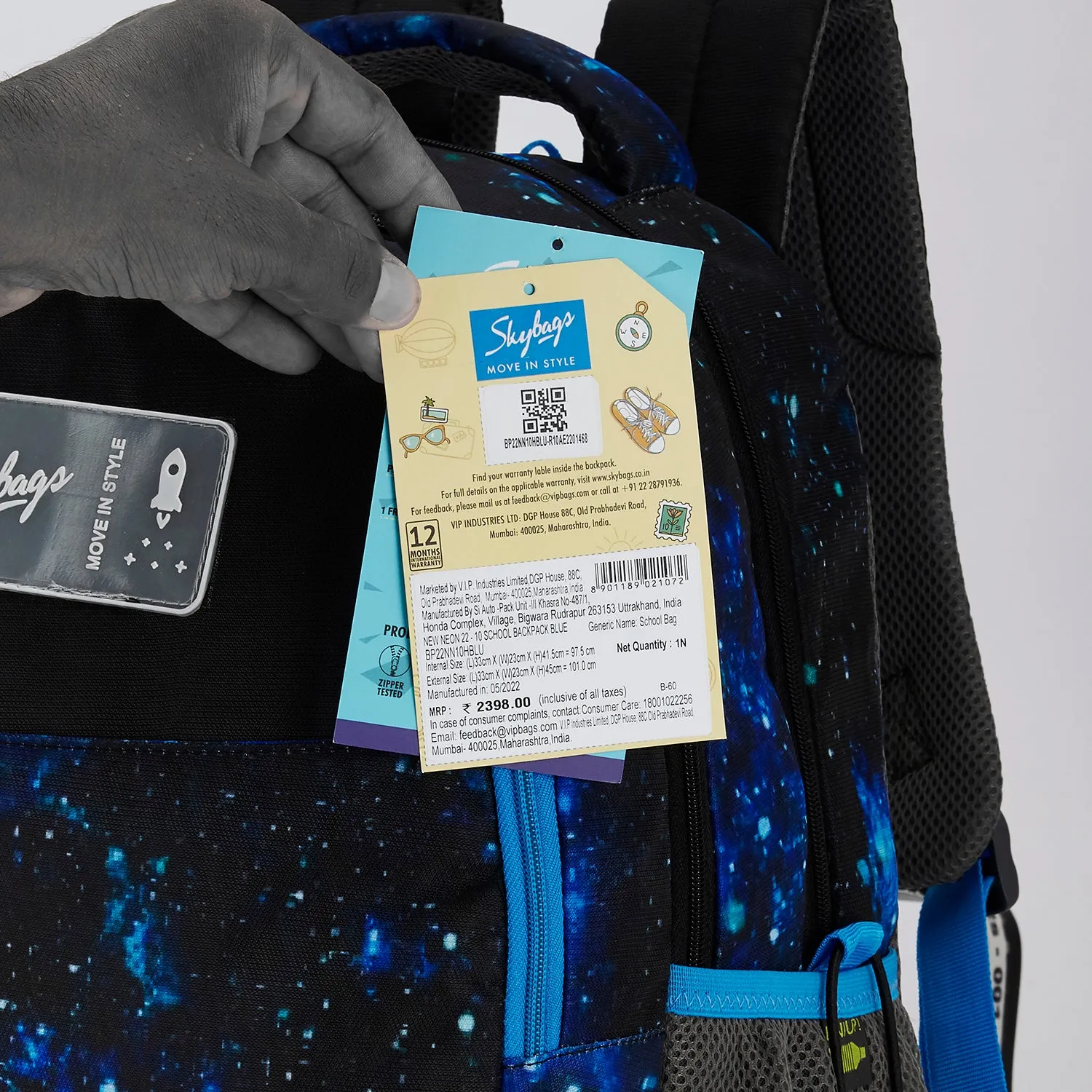 Skybags New Neon 22  10 School Backpack Blue
