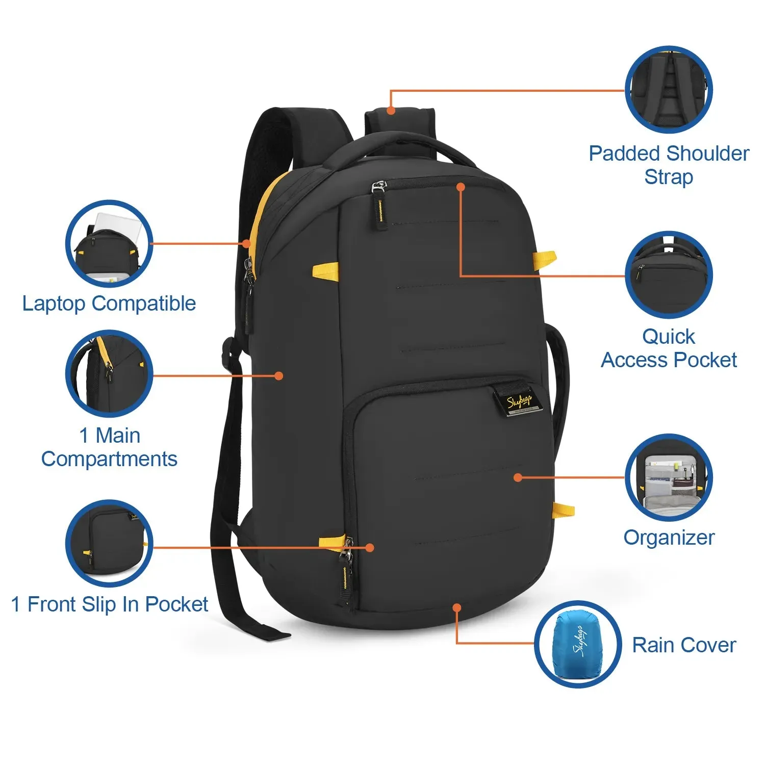 Skybags Offroader NX  05 Laptop Backpack Black