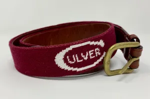 Smathers & Branson Culver "C" Needlepoint Belt - Maroon