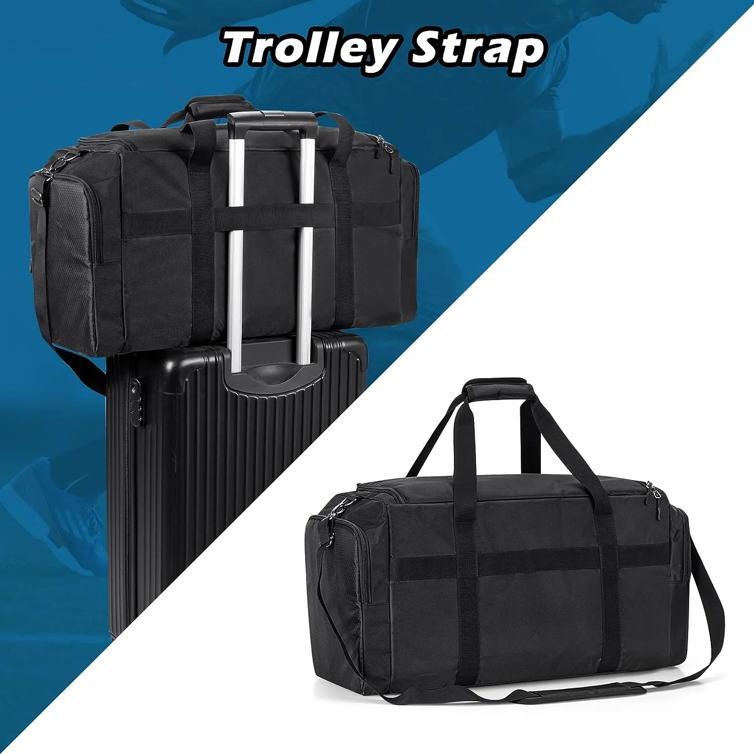 Sneaker Duffel Bag for Large capacity multi-function use with Adjustable Dividers & Shoulder Strap for Shoes - Waterproof & Durable