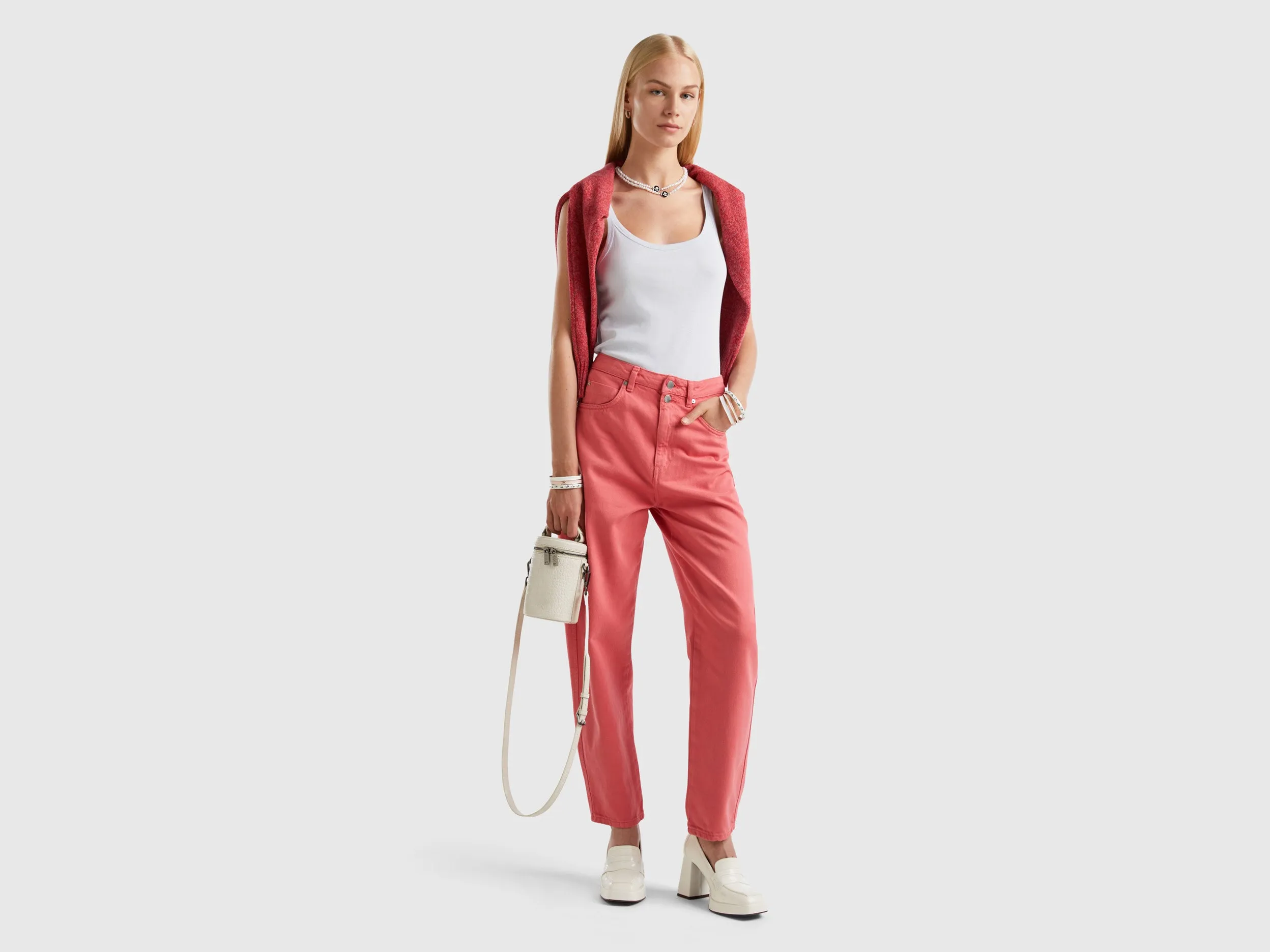 Solid Mom Fit Jeans