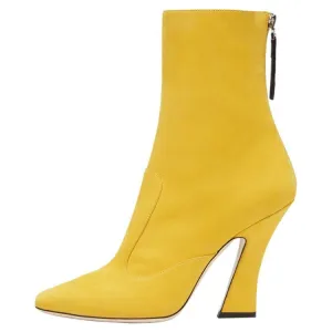 Square Toe Martin Boots High Heels Zipper Shoes