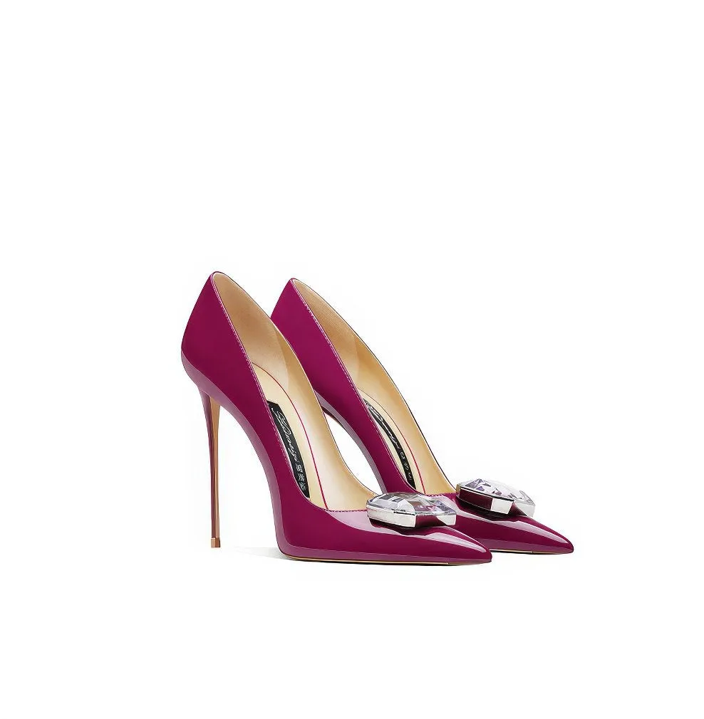 Statement Rhinestone Pointy Toe Stiletto Pump Heels