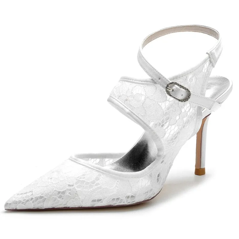 Stiletto Slingback Bridal Wedding Party Prom Shoes