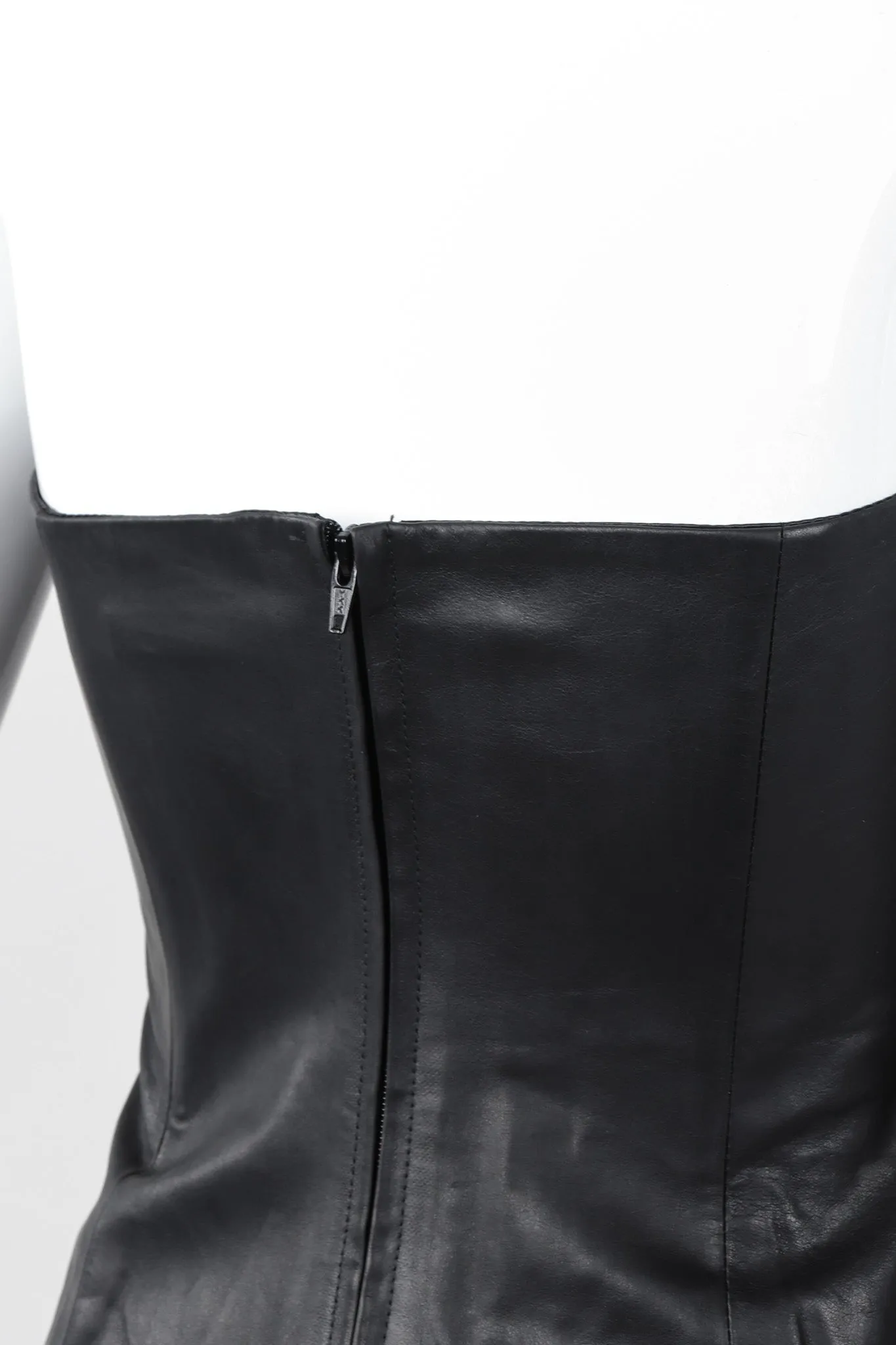 Strapless Leather Bustier Top