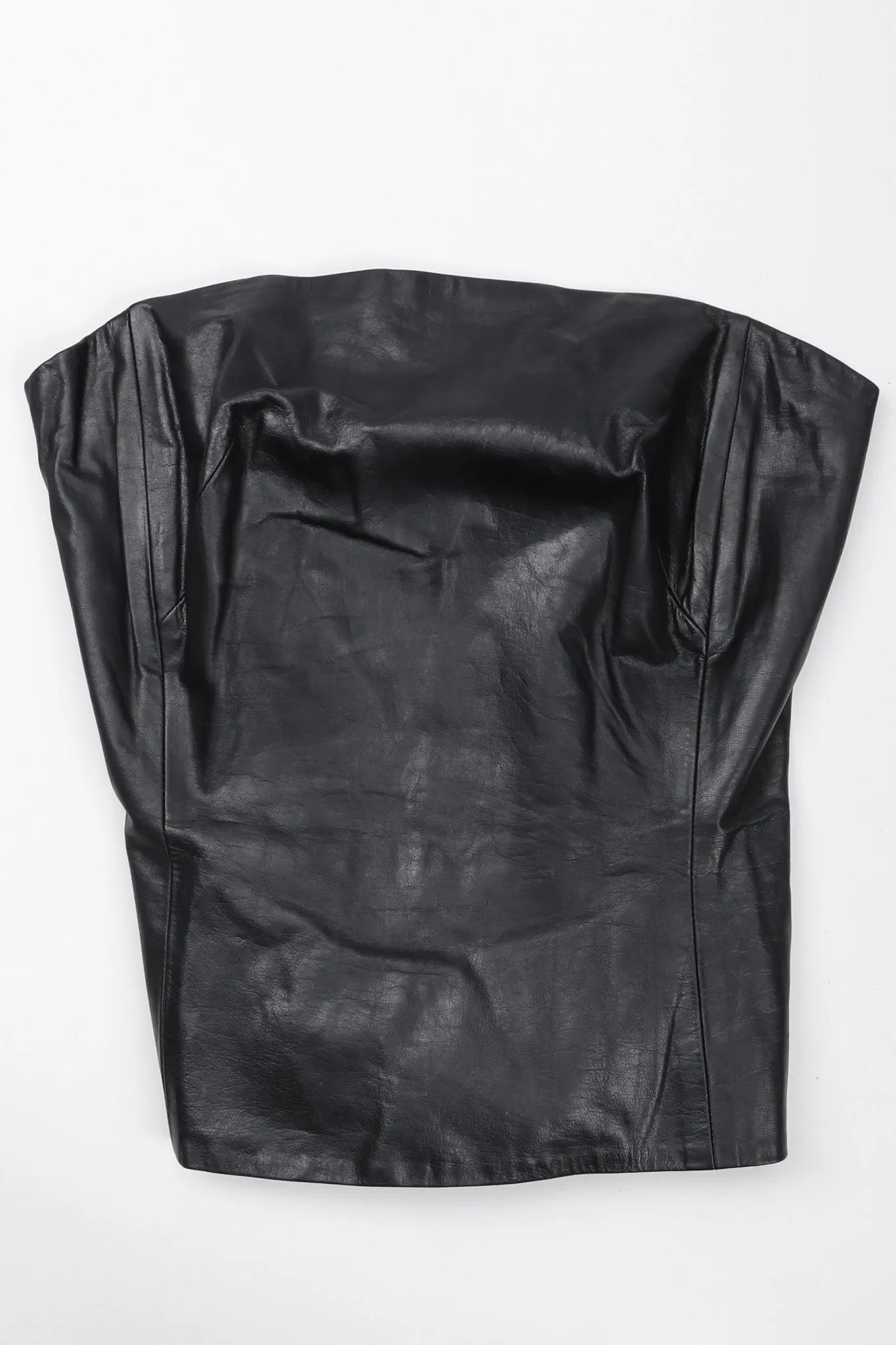 Strapless Leather Bustier Top