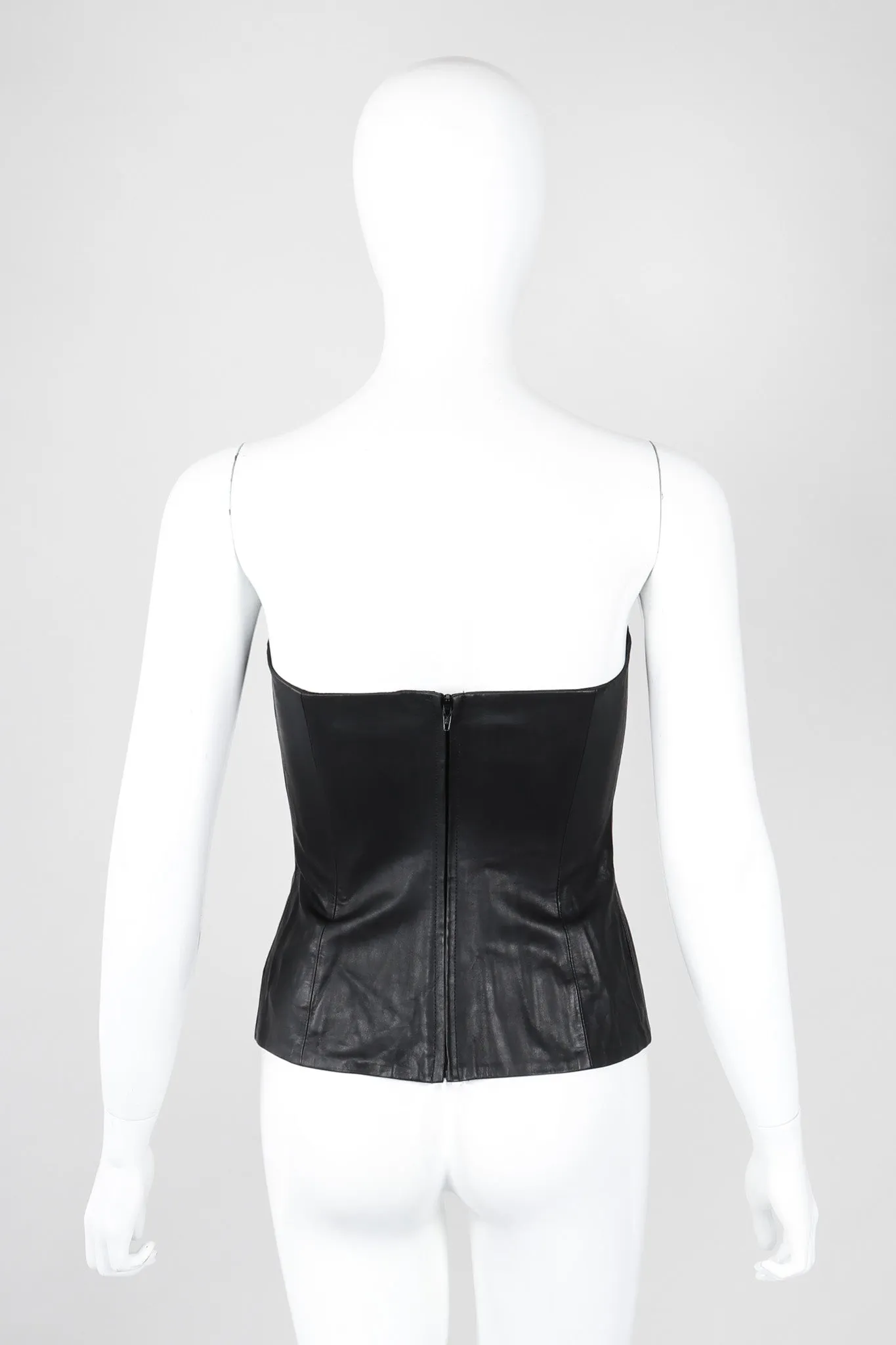 Strapless Leather Bustier Top