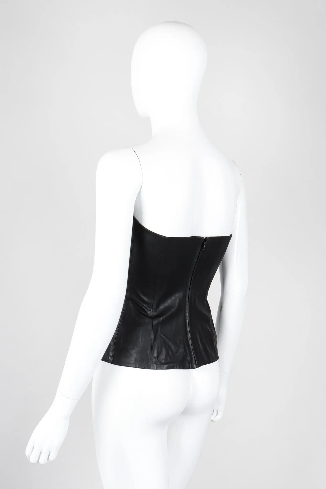 Strapless Leather Bustier Top