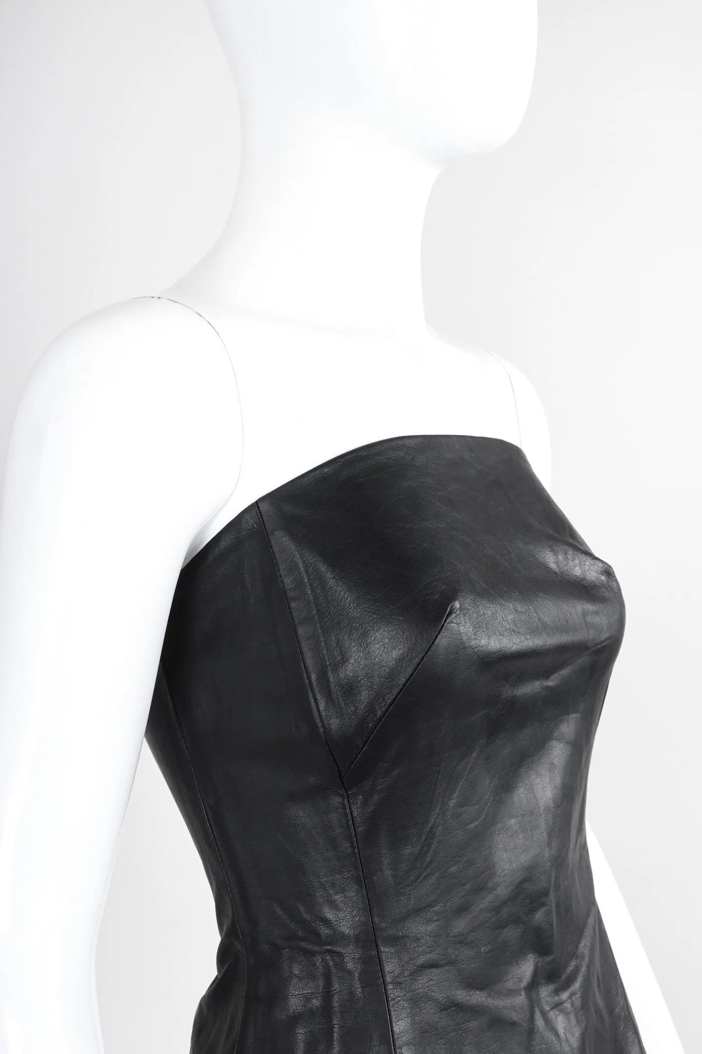 Strapless Leather Bustier Top