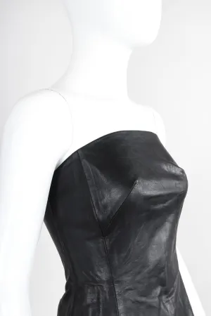 Strapless Leather Bustier Top