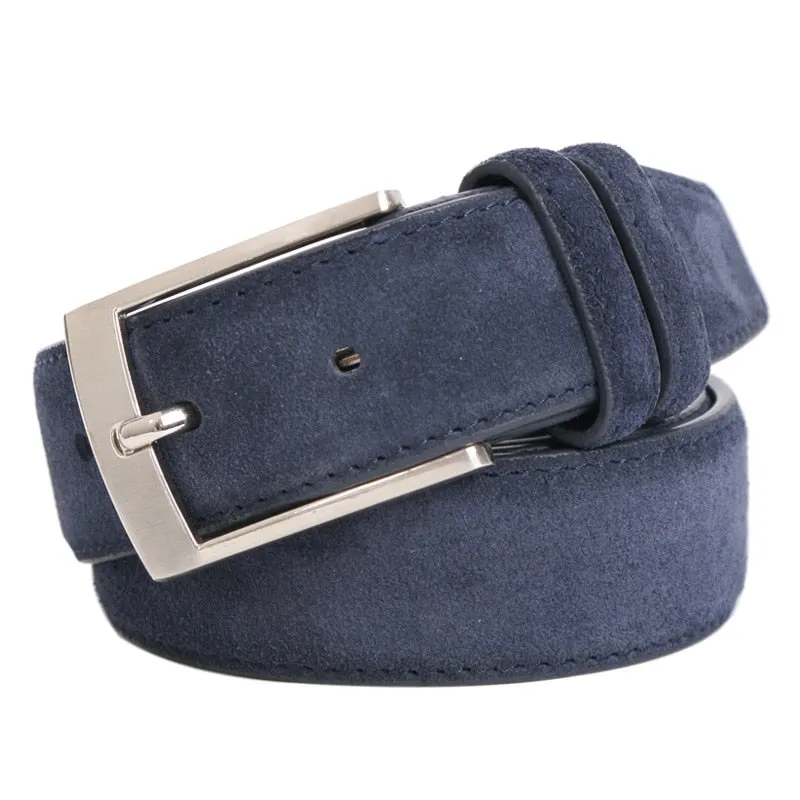 Sude Belts Cow Leather for Man And Lady Plaid Jeans Pin Buckle Luxury High Quality Classic Genuine Leather Sude Belts Cow Leathe