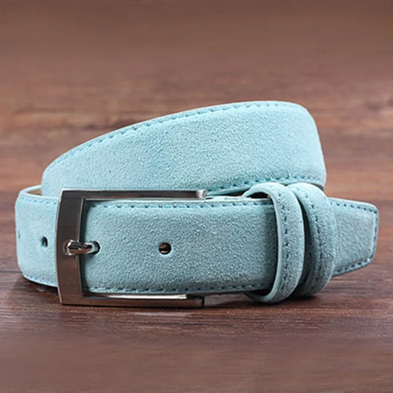Sude Belts Cow Leather for Man And Lady Plaid Jeans Pin Buckle Luxury High Quality Classic Genuine Leather Sude Belts Cow Leathe
