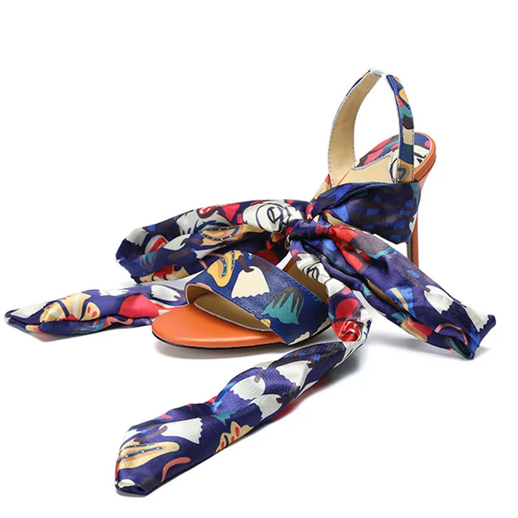 Summer Open Toe Graffiti Buckle Design Evening Sandals