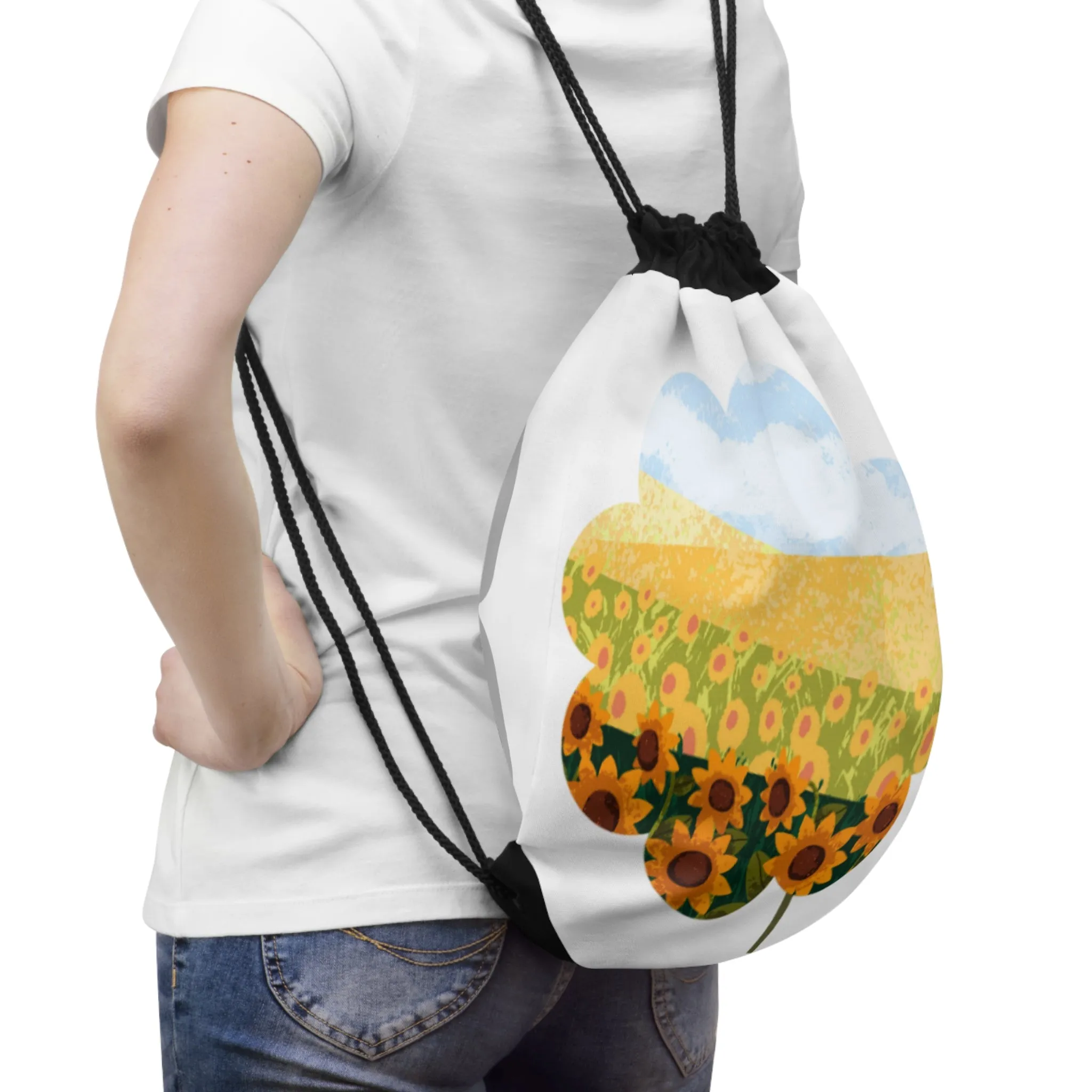 Sun Flower Field Drawstring Bag - CJ8