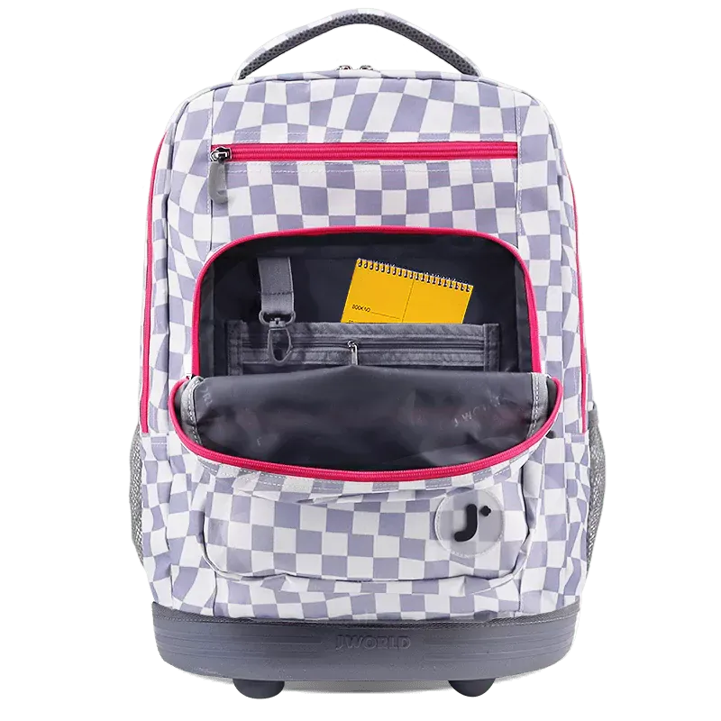 Sundance Laptop Rolling Backpack (20 Inch) in Lavender Checkers