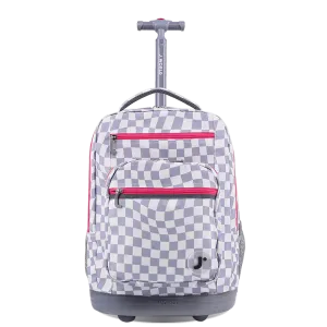 Sundance Laptop Rolling Backpack (20 Inch) in Lavender Checkers