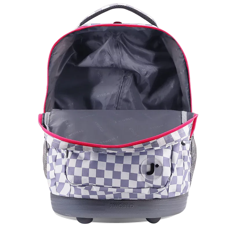 Sundance Laptop Rolling Backpack (20 Inch) in Lavender Checkers