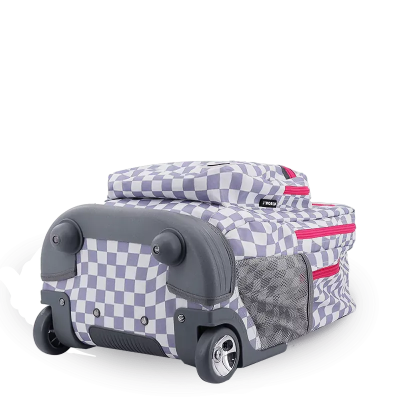 Sundance Laptop Rolling Backpack (20 Inch) in Lavender Checkers
